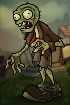 Оригинальный цветной рисунок зомби из игры